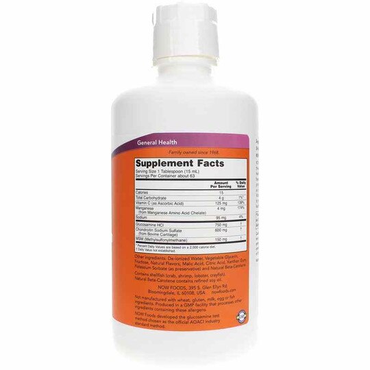 Liquid Glucosamine & Chondroitin with MSM, NOW